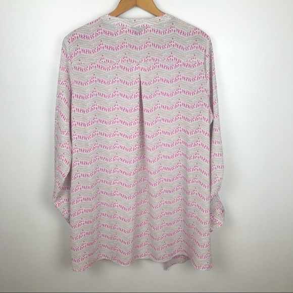 New Directions Shiffon Long Sleeve Top Blouse Sz L - Picture 2 of 9